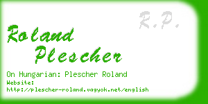roland plescher business card